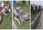 बिलासपुर में दर्दनाक हादसा, ट्रक की चपेट में बाइक