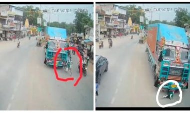महासमुंद: कंटेनर के सामने आई छात्रा, टला बड़ा हादसा