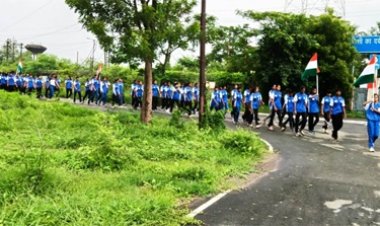 खेलो इंडिया स्टेट सेंटर ऑफ एक्सीलेंस में गूंजा देशभक्ति का जज्बा, निकली तिरंगा यात्रा