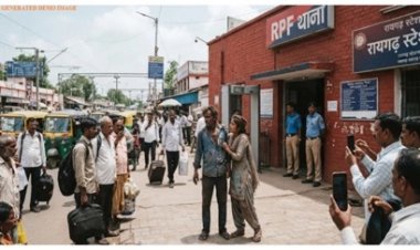 रायगढ़ स्टेशन के बाहर बवाल, प्रेमी जोड़े की हरकत का वीडियो वायरल
