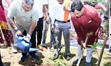 प्रभारी मंत्री राजेश अग्रवाल ने किया पौधरोपण, हरेली पर हरित जीपीएम का संकल्प