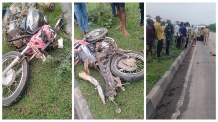 बिलासपुर में दर्दनाक हादसा, ट्रक की चपेट में बाइक