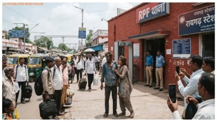 रायगढ़ स्टेशन के बाहर बवाल, प्रेमी जोड़े की हरकत का वीडियो वायरल
