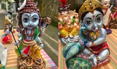 आस्था के साथ पर्यावरण संरक्षण का संदेश दे रही बंदियों की गणेश प्रतिमाएं