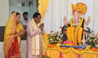 रामविचार नेताम के शासकीय निवास में विधि-विधान से हुई भगवान श्री गणेश की स्थापना