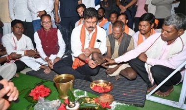 उप मुख्यमंत्री विजय शर्मा ने मुड़घुसरी में 1.48 करोड़ रुपए के तीन सड़क का किया भूमिपूजन