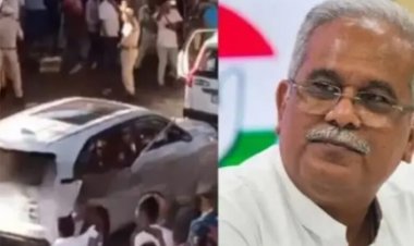 पूर्व सीएम बघेल के काफिले पर पथराव, एक घायल