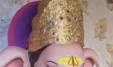 रायपुर के गणपति का भव्य श्रृंगार, सोने-रत्नों से जड़ा मुकुट