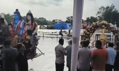 बढ़ते जलस्तर से गणेश विसर्जन रुका