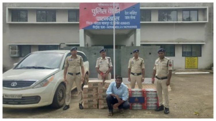 छत्तीसगढ़ में अवैध शराब तस्करी का भंडाफोड़, 20 पेटी शराब के साथ कार चालक गिरफ्तार