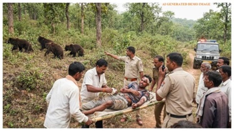 चार भालुओं ने युवक को बनाया निशाना, हालत गंभीर