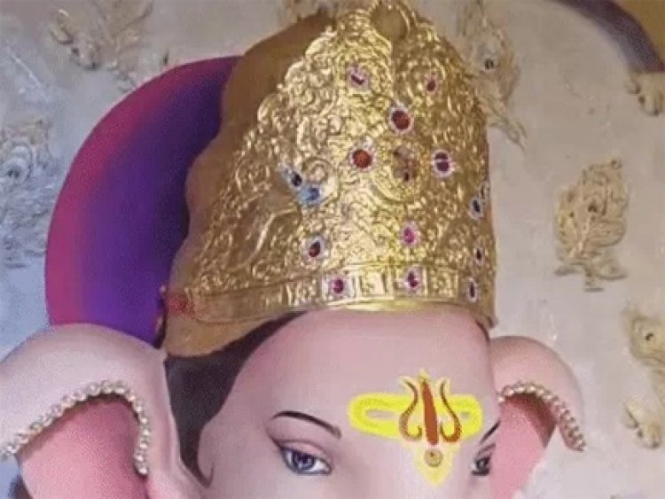 रायपुर के गणपति का भव्य श्रृंगार, सोने-रत्नों से जड़ा मुकुट
