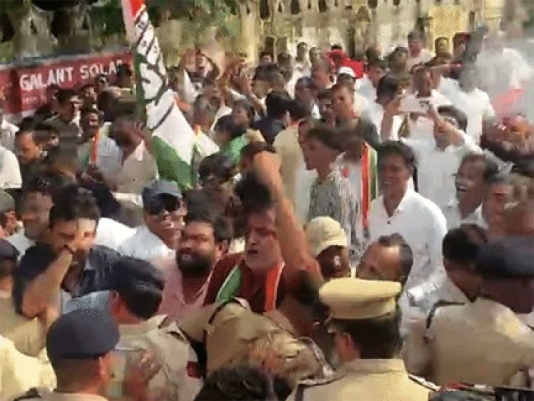कांग्रेसियों का कलेक्ट्रेट घेराव, पुलिस से झड़प