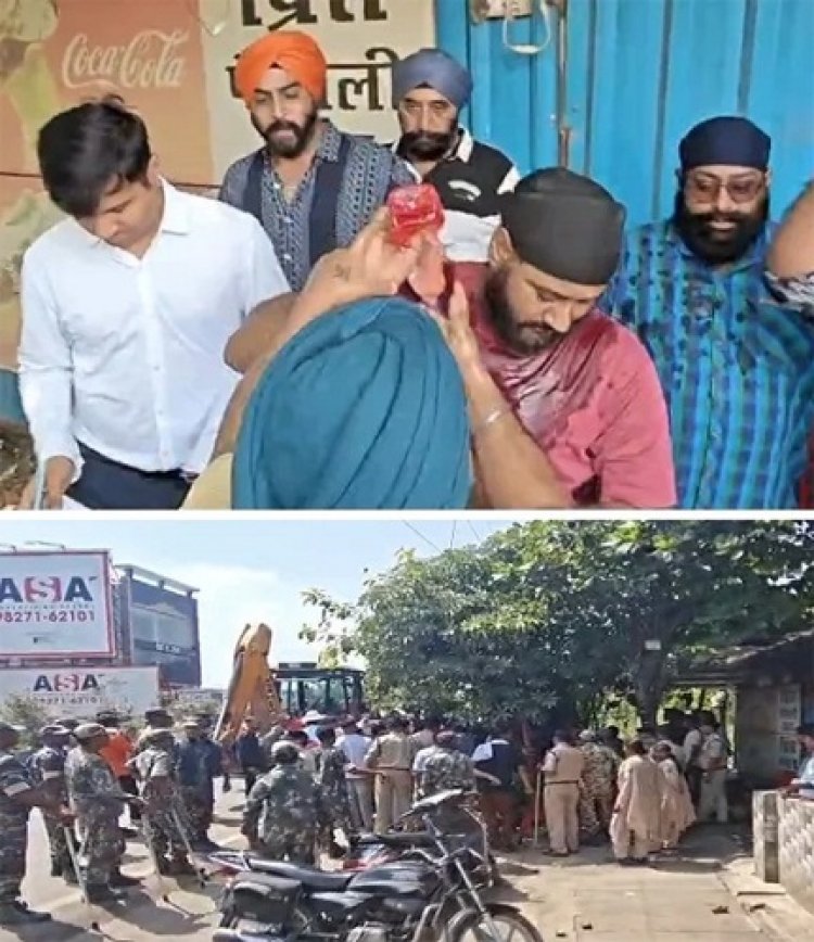 सड्डू में बुलडोजर कार्रवाई के दौरान भारी बवाल