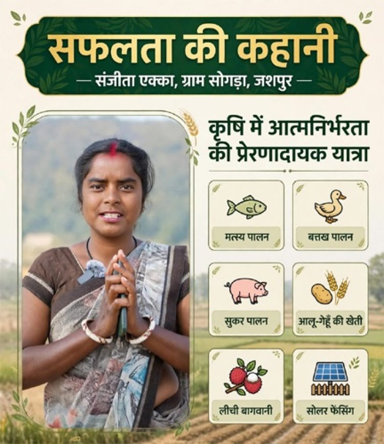 धान की पारंपरिक खेती से आगे बढ़कर मत्स्य, बत्तख और सुकर पालन से संजीता एक्का ने लिखी आत्मनिर्भरता की नई कहानी